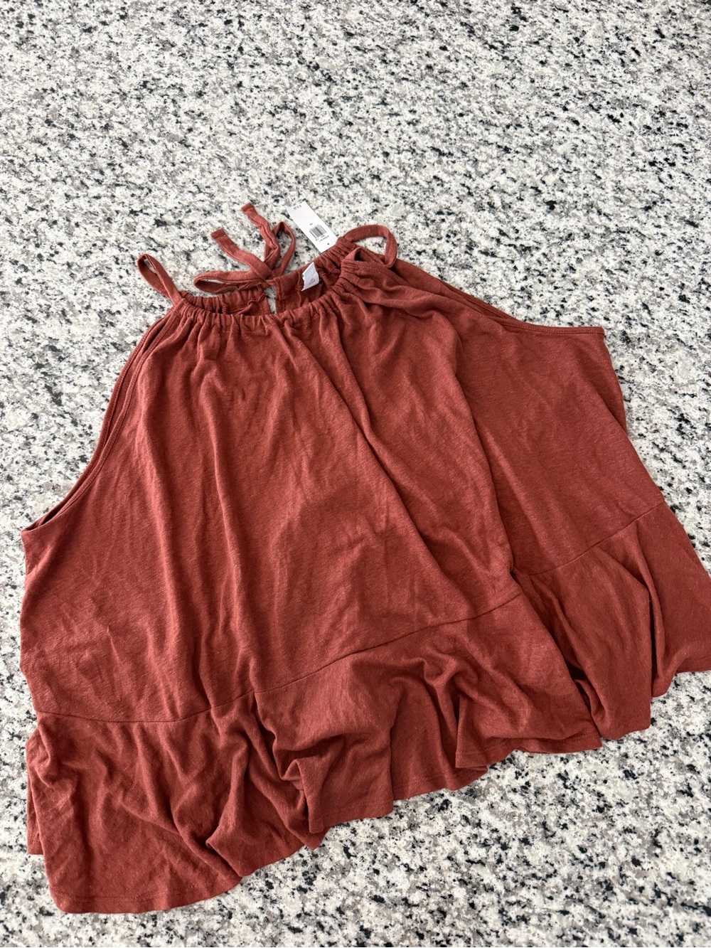Old Navy Linen-Blend Peplum Halter Swing Top Copper Moon 3X